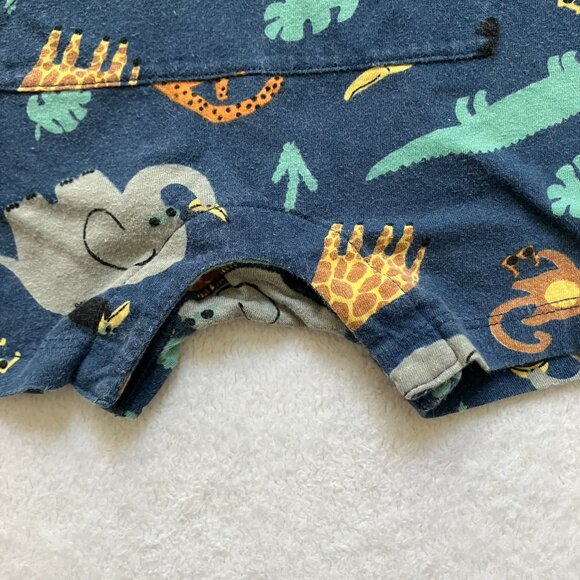 Old Navy Baby Romper 0-3M | Navy Jungle Animal Print GUC - Picture 9 of 16